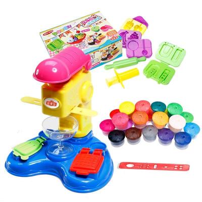 兒童廚房玩具 棉花泥壓面機(jī)與漢堡黏土玩具的樂趣