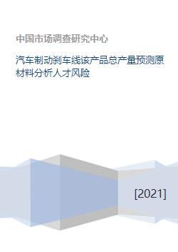 汽車制動剎車線該產品總產量預測原材料分析人才風險